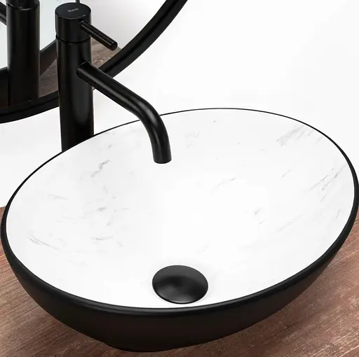 Умивальник Rea Sofia накладний black calala matt REA-U6203, Чорний матовий - фото 2