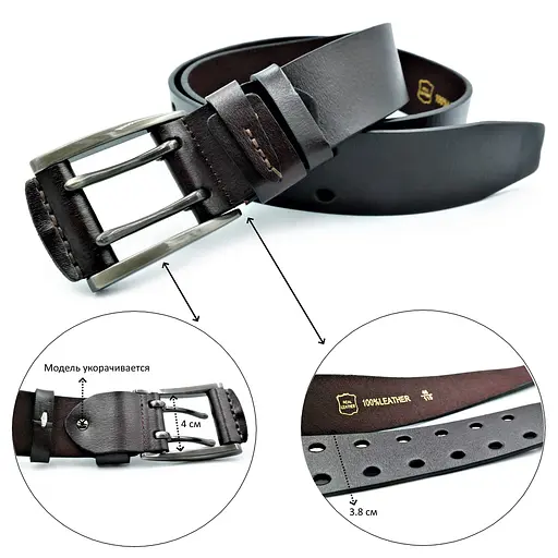 Ремень кожаный Le-Mon мужской 110-125х4 см acs0022378 - фото 2