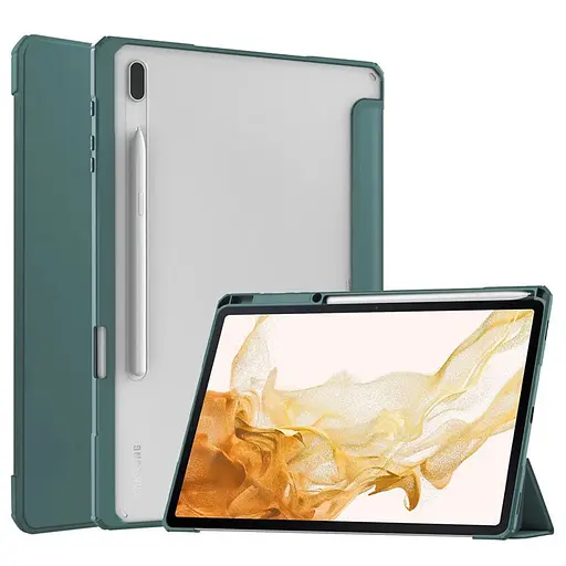 Чохол TPUCristal SlimTPU Spen holder Samsung Galaxy Tab S9/S9 Fe DarkGreeb