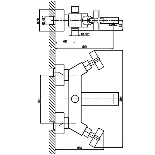 Смеситель для ванны Haiba Bergus 009 HB0023 Хром - фото 2