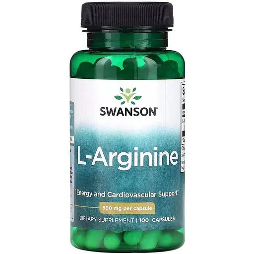 L-аргінін Swanson L-Arginine 500 mg, 100 капсул