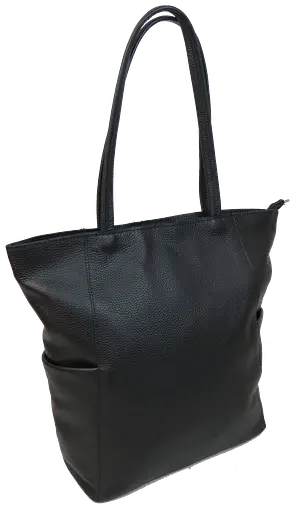 Женская кожаная сумка на двух ручках Borsacomoda черная sum0028736 - фото 3