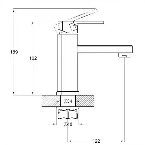 Змішувач для умивальника Troya NOD1-A188 одноважільний Хром 30412 - фото 2