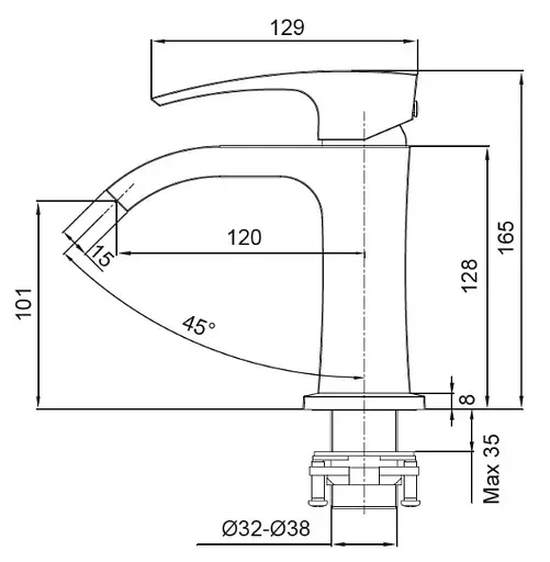 Смеситель для умывальника Koer KB-12007-07 KR5152 Графит - фото 2