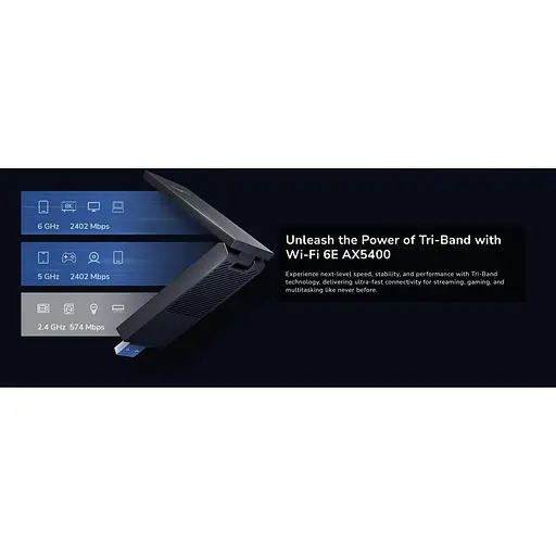 WiFi-адаптер Cudy WiFi WU5400, AX5400 Tri-Band Wi-Fi 6 / 6E (WU5400) - фото 13