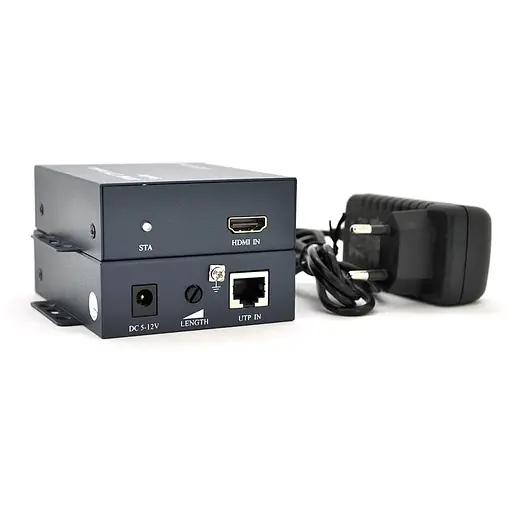 Одноканальный активный удлинитель HDMI сигнала кабеля UTP. Дальность передачи: до 100 метров, cat5e/cat6e 1080P/3D (96*76*28) x2