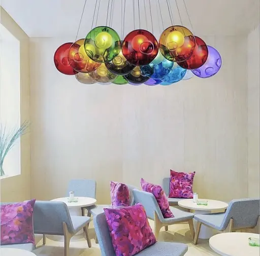 Яркий светильник Восса Multicolor на 19 цветных плафонов Line.F AA 225/19 - фото 2