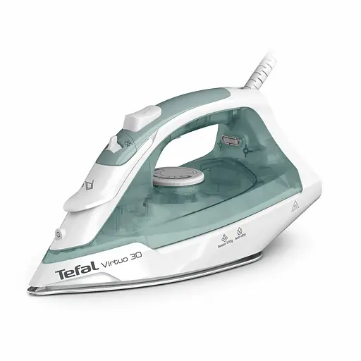Tefal Праска Virtuo 30, 2000Вт, 240мл, паровий удар -120гр, постійна пара - 27гр, керам. підошва, біло-зелений - фото 1