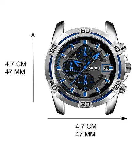 Чоловічий годинник Skmei 9156 avalon чорний з синім - фото 3