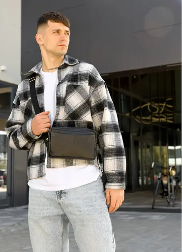 Мужская сумка бананка Sambag HARVI черная 24 × 16 × 6 см (88213101m) - фото 2