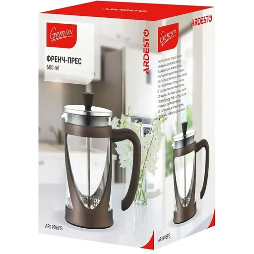 Френч-прес Ardesto Gemini 0.6 л прозорий (AR1906PG) - фото 3