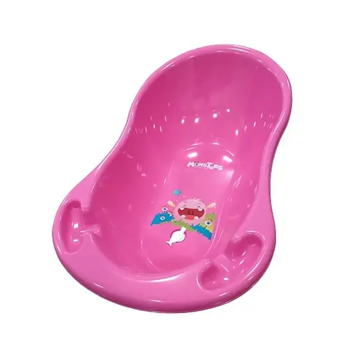 Ванночка Tega Lux Монстрики, зі зливом, 102 см, рожевий (MN-005-127) - фото 1
