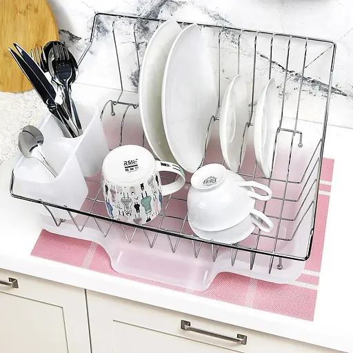 Сушарка для посуду Lemax з тримачем для приборів хром 41.3х36.8х20 см (LF-923) - фото 3