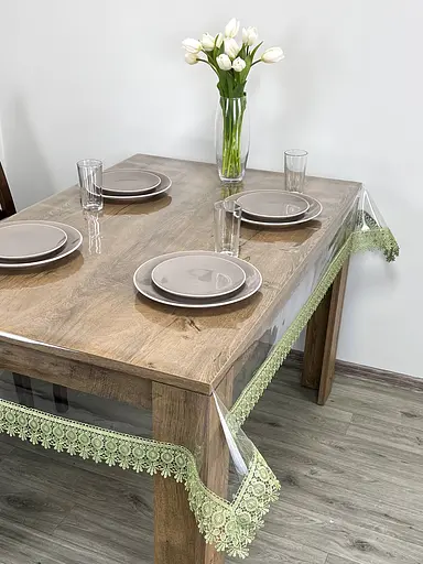 Силіконова скатертина з оливковим мереживом Арфа 7 см 210х160 см - фото 9