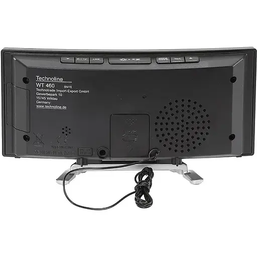 Часы настольные с радио Technoline WT460 Blue LED Black/Silver (WT460 blaue LED) - фото 4