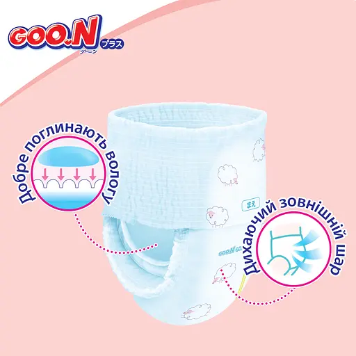 Упаковка трусиків-підгузків Goo.N Plus XL (12-20 кг) для дітей унісекс 76 шт. (38 шт. x 2 шт.) - фото 9