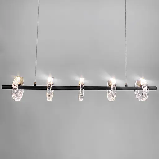 Стильная удлиненная люстра в черном каркасе Line.F G 068/5L - фото 10