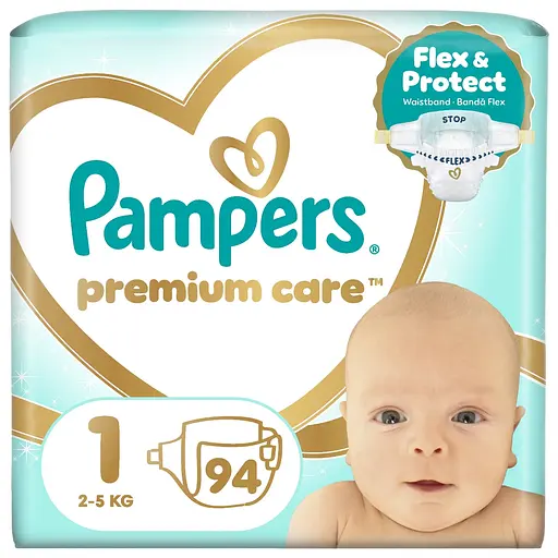 Подгузники Pampers Premium Care Размер 1 (2-5 кг) 94 шт. - фото 1
