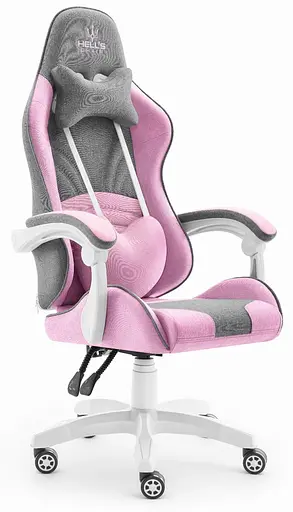 Компьютерное кресло Hell's Rainbow Pink-Gray тканина - фото 2