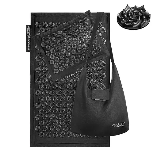 Коврик акупунктурный 4FIZJO Eco Mat Аппликатор Кузнецова с подушкой 68 x 42 см Black/Black 4FJ0208 (P-5907739312563) - фото 1