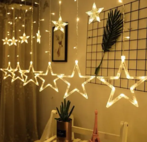 Гирлянда Звезда 2.5×1 м 138 LED теплый белый с пультом - фото 2