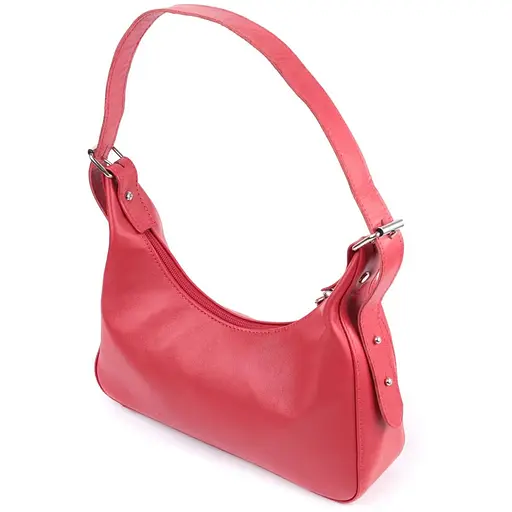 Сумка багет Shvigel с регулируемым ремнем из гладкой натуральной кожи 26х13х6.5 см sum0027029 - фото 1