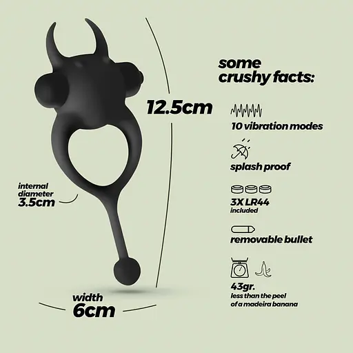 Віброкільце Crushious Daemon 12.5 см (чорний) - фото 17