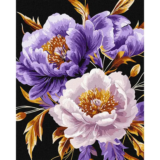 Картина за номерами "Пурпурний шик" Ідейка KHO3309 з фарбами металік extra 40х50 см - фото 1