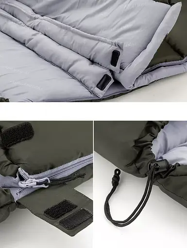 Туристический спальный мешок Naturehike U350S (до -3C) правосторонний (R) Зеленый - фото 6