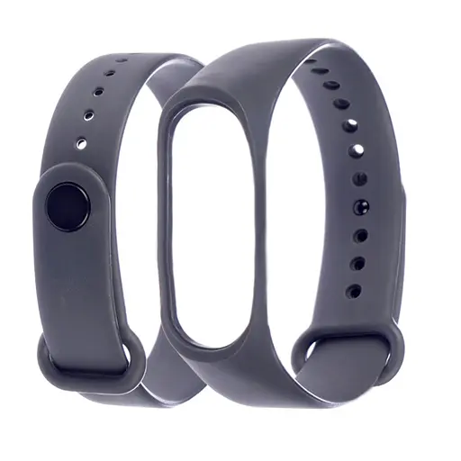 Силиконовый ремешок для Xiaomi Mi Band 3/4, 18 темно-серый - фото 1