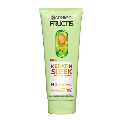 Кондиціонер Garnier Fructis Keratin Sleek для розгладження та надання блиску для пухнастого та сухого волосся 200 мл