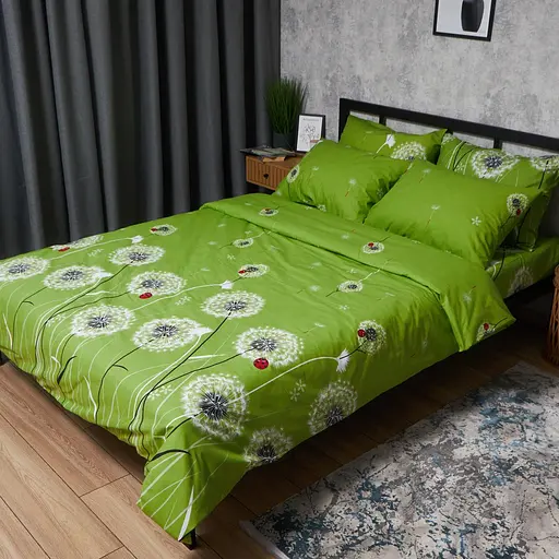 Комплект постельного белья Moon&Star Бязь Gold Люкс Green Harmony Семейный 160х220х2 наволочки 4х50х70 - фото 1