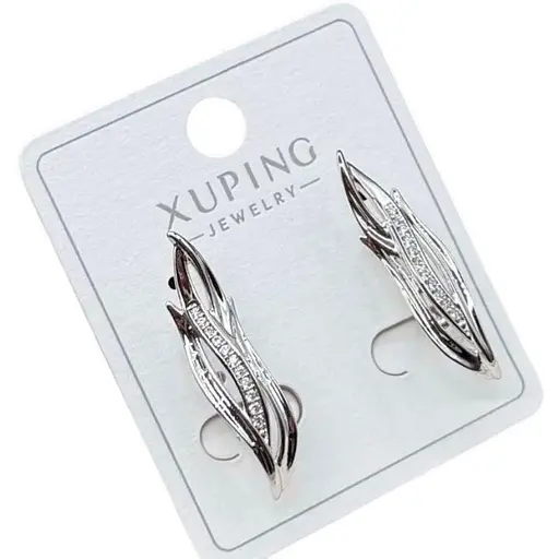 Сережки Xuping гілочки з камінчиками великі - фото 1