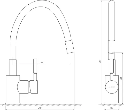 Смеситель для кухни Globus Lux Lazer GLLR-203SG Графит - фото 5