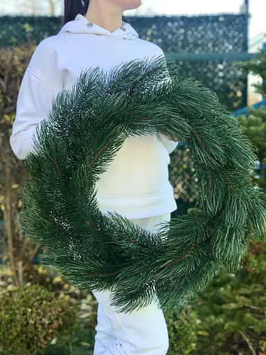 Вінок хвойний Hvoya Сосна литий зелений 60 см - фото 3