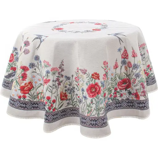 Скатерть Lefard Home Textile Chamomillet гобеленовая круглая d 140 см (732-043) - фото 1