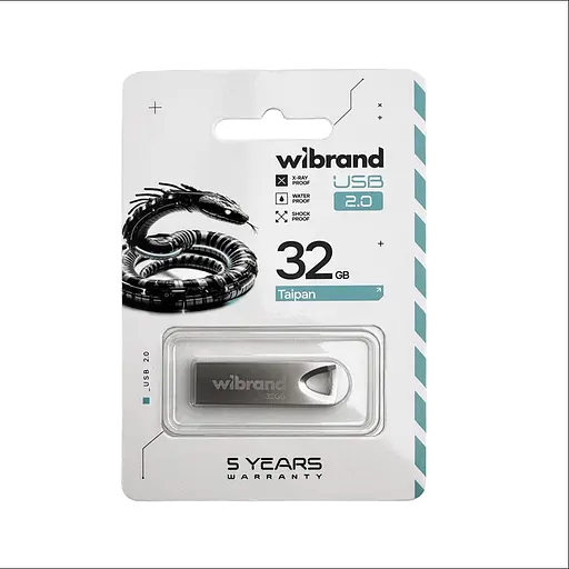 Флеш-накопитель Wibrand USB 2.0 Taipan 32Gb Серебристый - фото 2