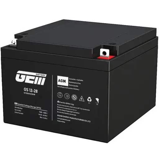 Акумуляторна батарея GEM Battery 12V-28Ah, AGM, L2/R2, (GS 12-28)