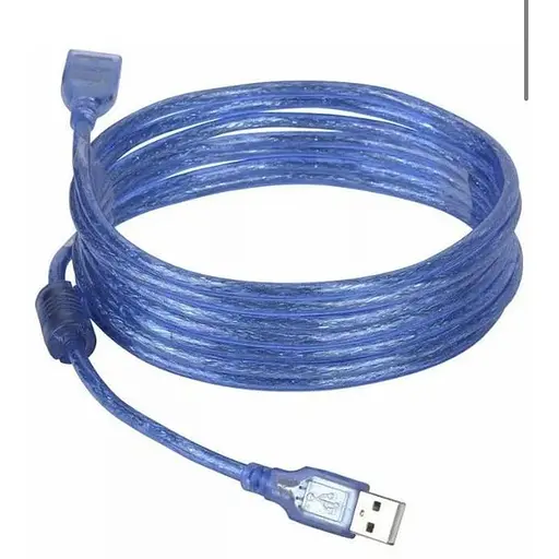 Удлинитель 10 метров USB 2.0 мама AM — AF 10 m полупрозрачный синий - фото 1