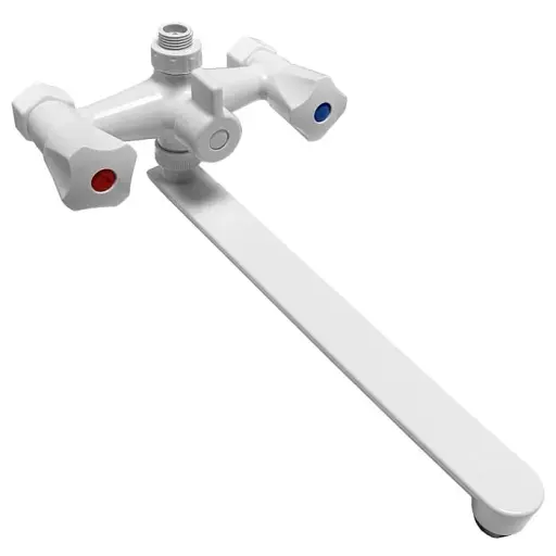 Смеситель для ванны Solone LAP7-B611 двухвентильный пластик Белый 30412 - фото 1