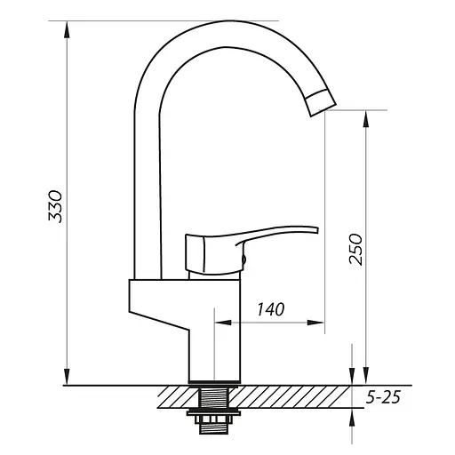 Змішувач для кухні Zerix Vox 279 ZX0213 Хром - фото 2