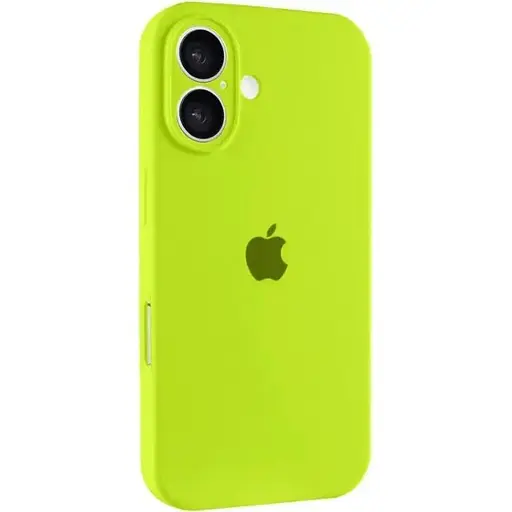 Чехол Epik Silicone Case Full Camera Protective (AA) Apple iPhone 16 (6.1) Кислотно-зеленый/Acid Green - фото 1
