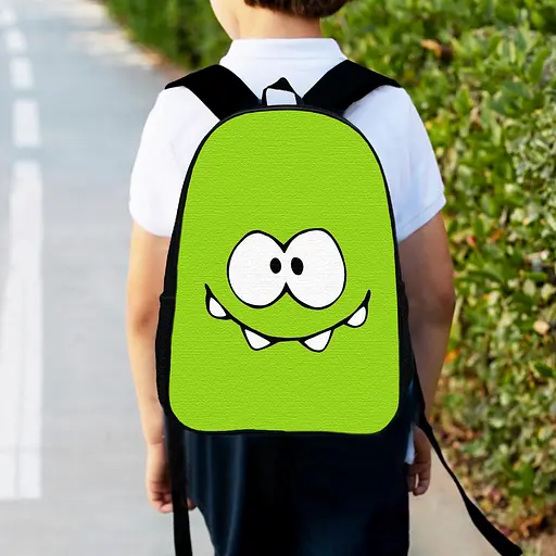 Рюкзак детский Ам Ням "Om Nom" 34х27см, городской ранец для мальчика с принтом (00448)