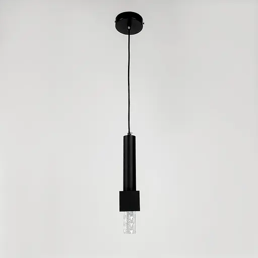 Геометричний підвіс у чорному корпусі із прозорим розсіювачем 30х6 см | Арт. AA 437/1 BK | Line F - фото 5