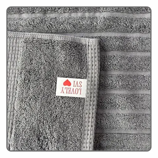 Набор 2 жаккардовых полотенца Lovely Svi для ванной, отелей, СПА, в подарок, 50*90 см Oxford Stripe темно – серый Charcoal - фото 2