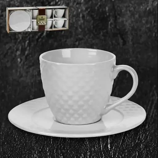 Фарфоровый кофейный сервиз Stenson R96396 на 6 персон 260мл Набор для кофе 12 предметов Белый - фото 2