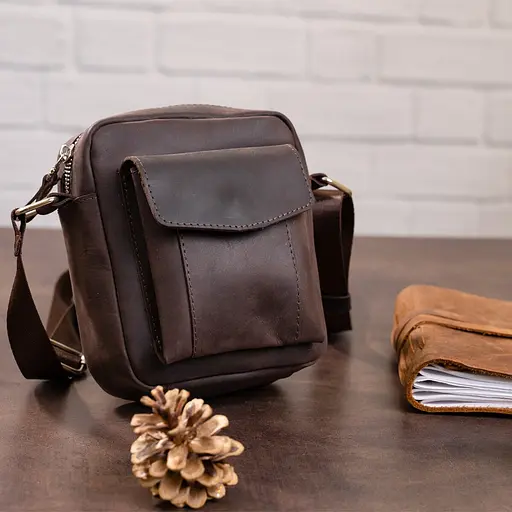 Сумка кожаная мужская SHVIGEL 15х18х6 см sum0012612 - фото 7