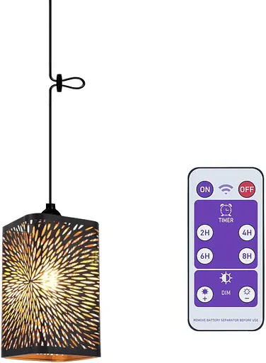 Декоративные подвесные светильники EcoGehen с батарейным питанием из шт. черный, золотой металлический - фото 4