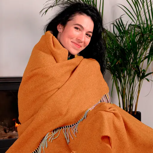 Плед Love You 100% вовна 140х200 см гірчичний (6061) - фото 3