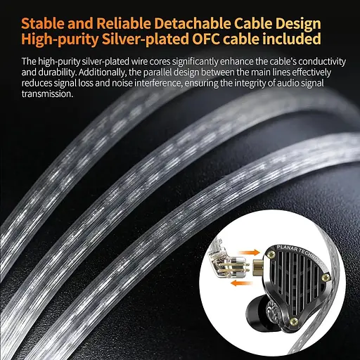 Наушники Knowledge Zenith проводные PR3 Planar Diaphragm с микрофоном гарнитура черные - фото 9
